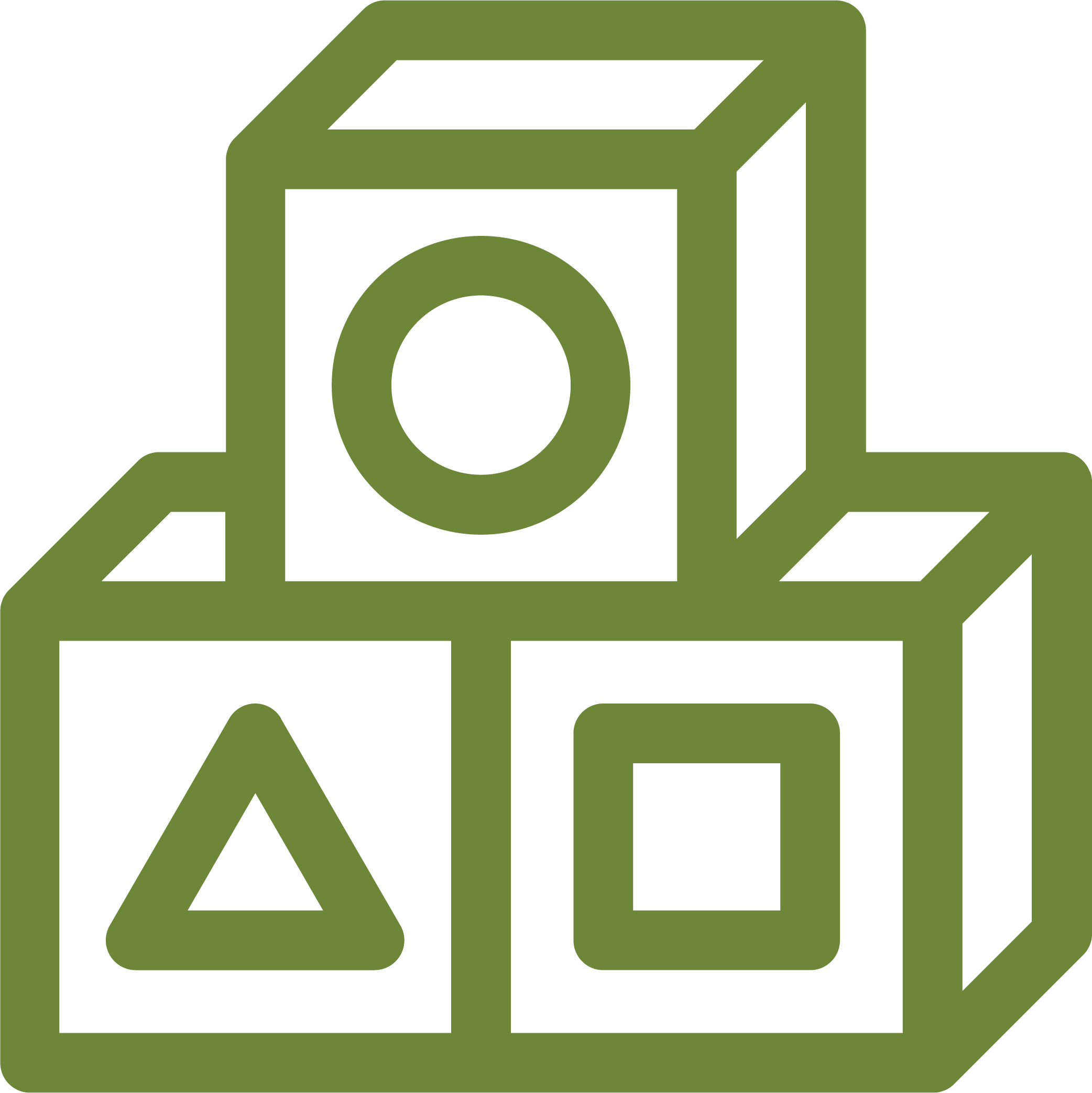 Children's blocks outlined icon