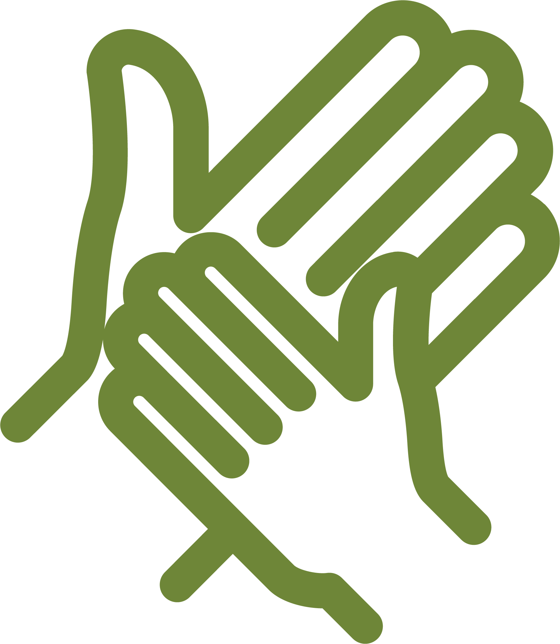 Hand over Hand outlined icon