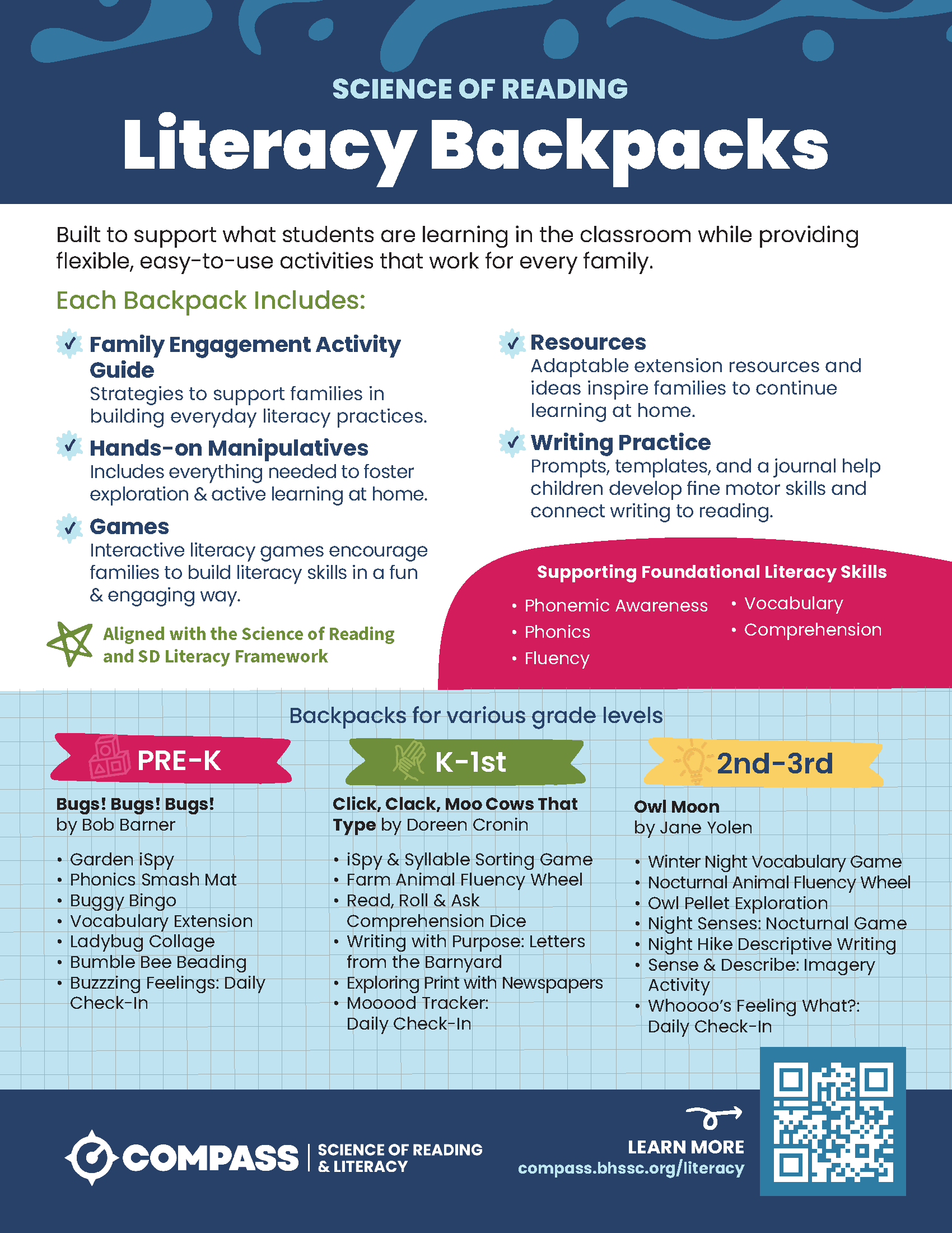 SOR Literacy Backpack Flyer